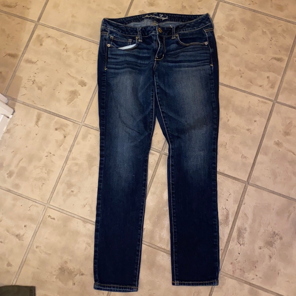 American eagle dark wash stretch skinny jeans